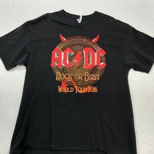 AC/DC Rock or Bust World Tour 2016 Graphic T-Shirt Mens XL Black Delta Magnum